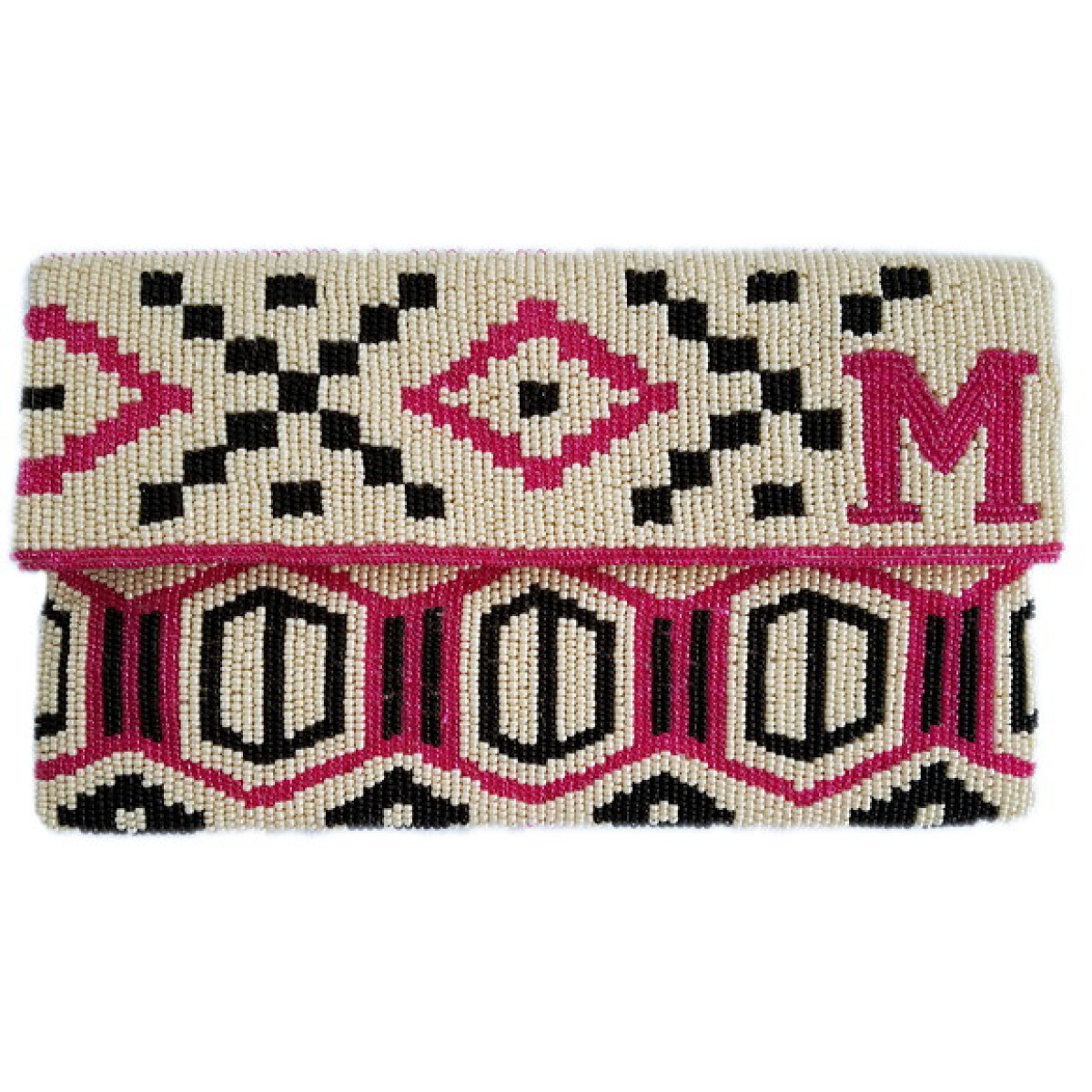 Aztec Monogram Flap Clutch
