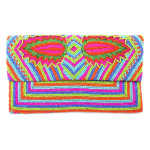 Beaded Leaf Envelope Clutch