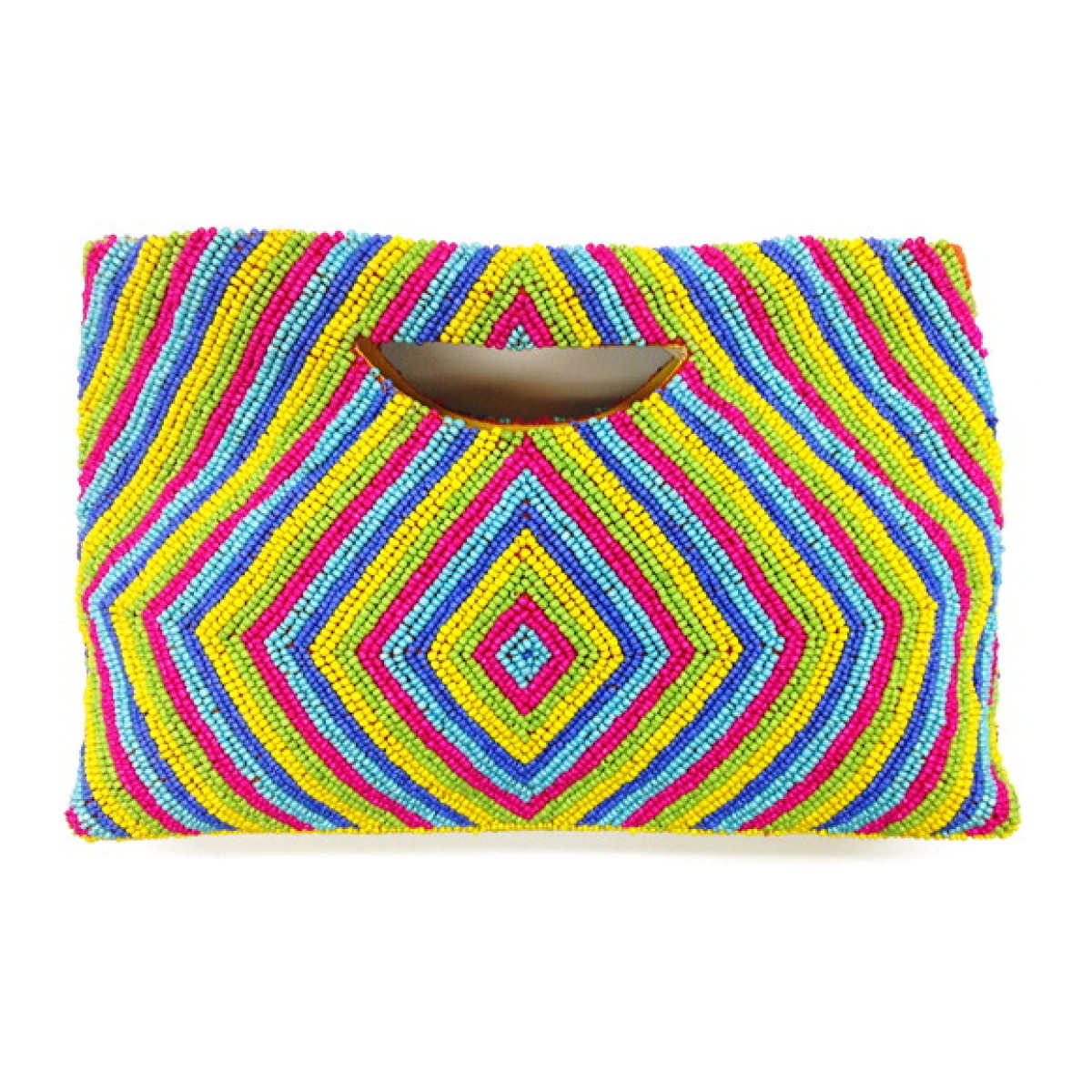 Beaded Pattern Cut out Handle Tote