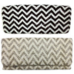 Beaded Print Fold over Clutch