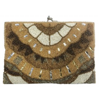Beaded Rectangle Clutch Abstract