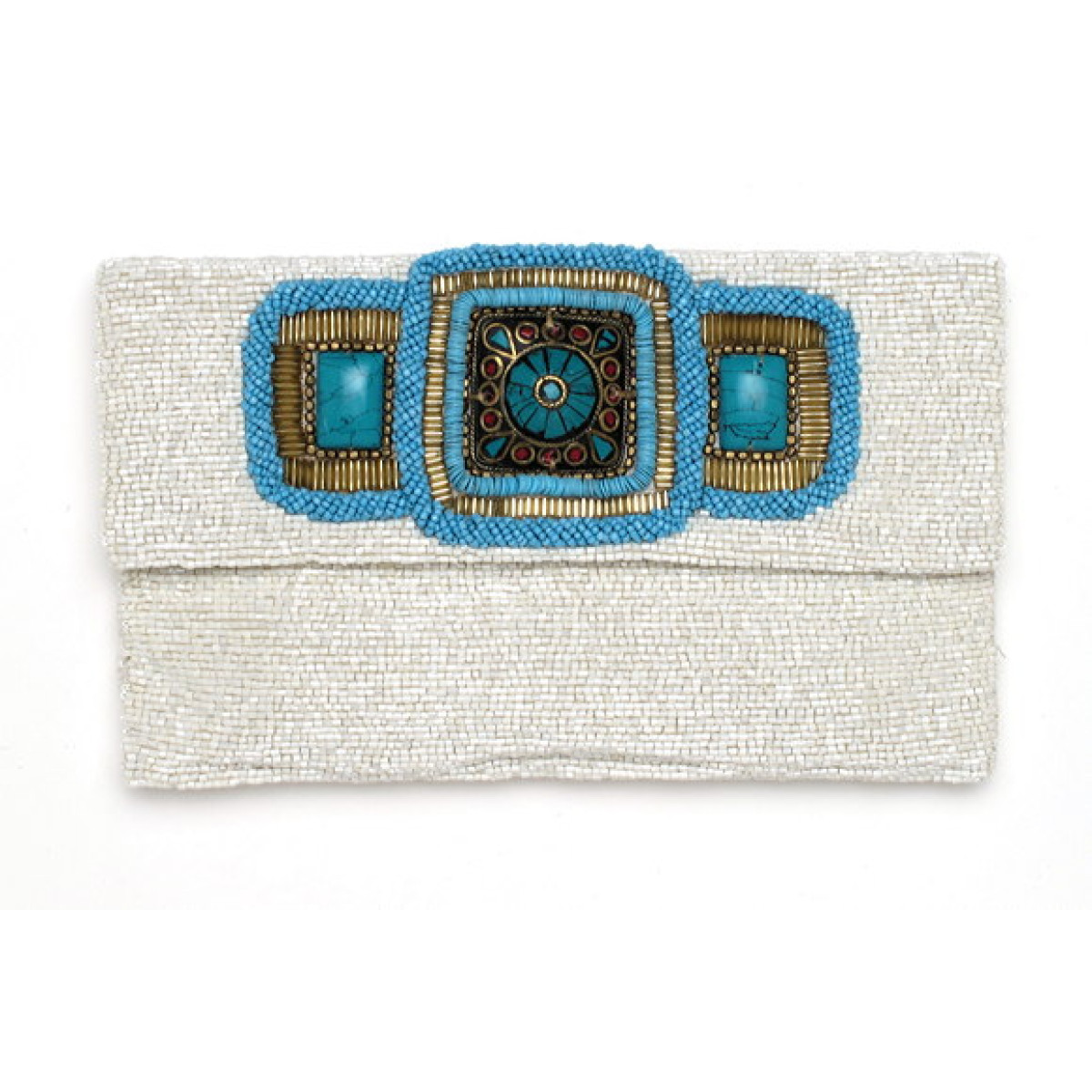 Beaded Stone Envelope Clutch