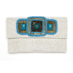 Beaded Stone Envelope Clutch