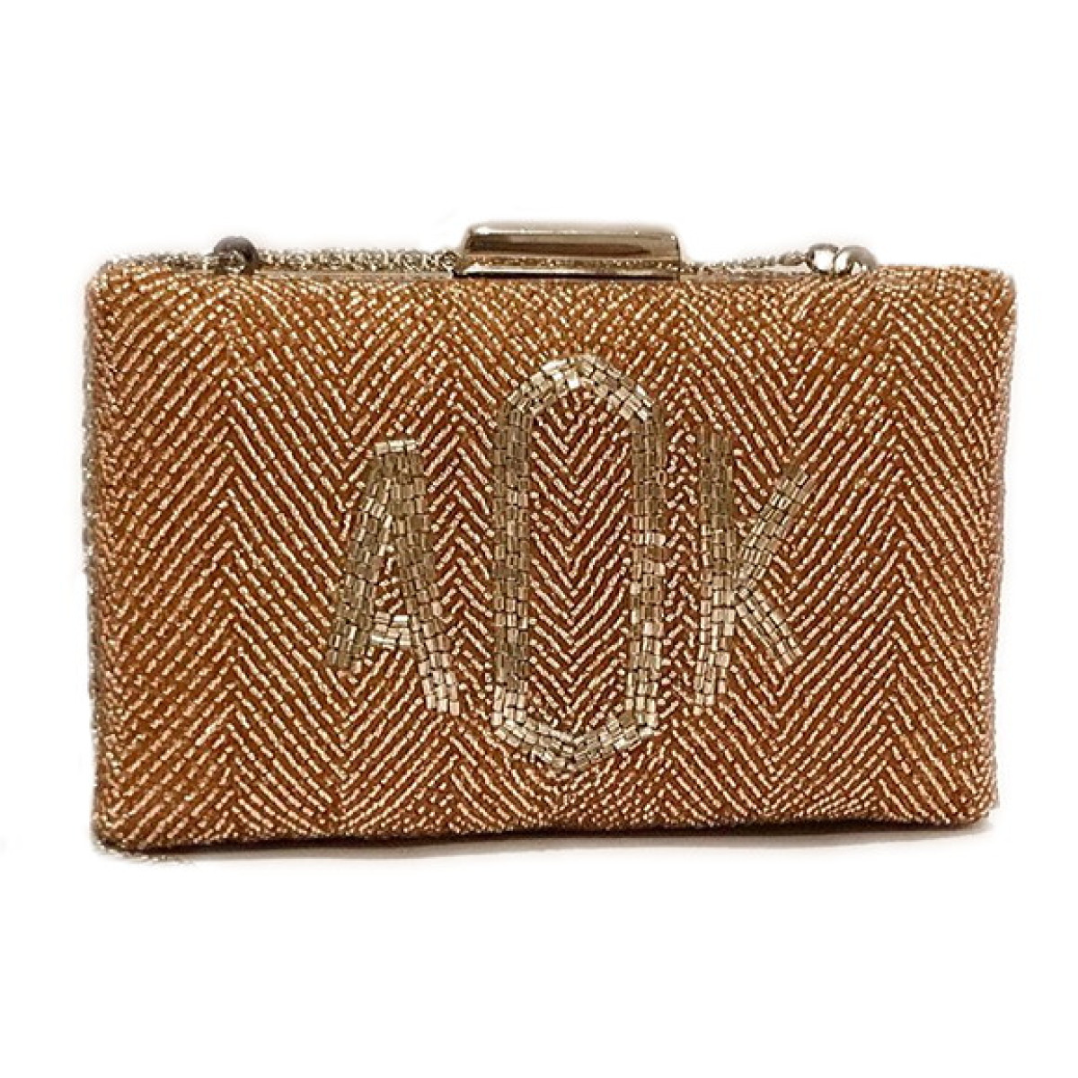 Box Clutch Herringbone Monogram