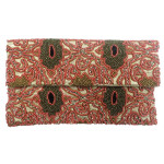 Burlap Clutch Beaded Abstract