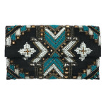 Burlap Crystal and Bead Clutch