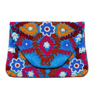 Canvas Embroidered Clutch