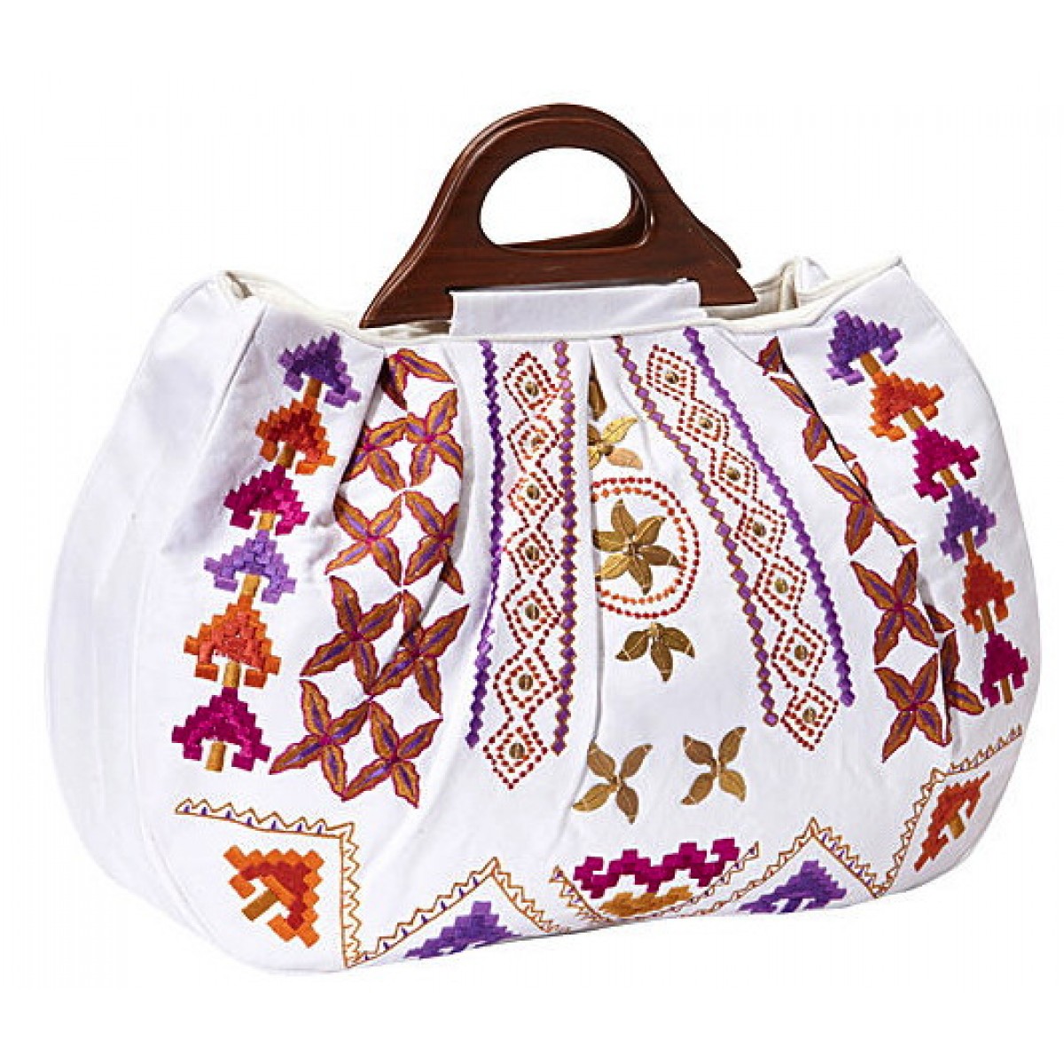 Canvas Tote with Embroidered and Beaded Embellishments