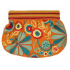 Clutch with Embroidered Flowers