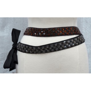 Checkered Sequin Belt
