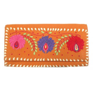 Clutch Canvas Floral Embroidery