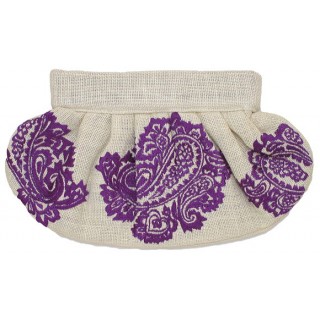 Clutch Jute Embroidered Paisley