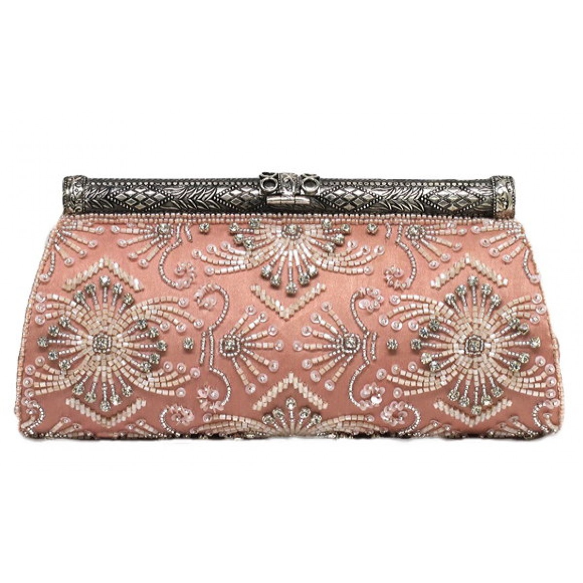 Clutch with Beaded and Crystal Embellishments
