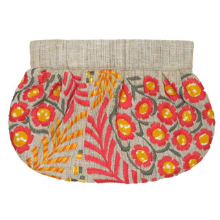 Clutch with Embroidered Flowers Clutch with Embroidered Flowers