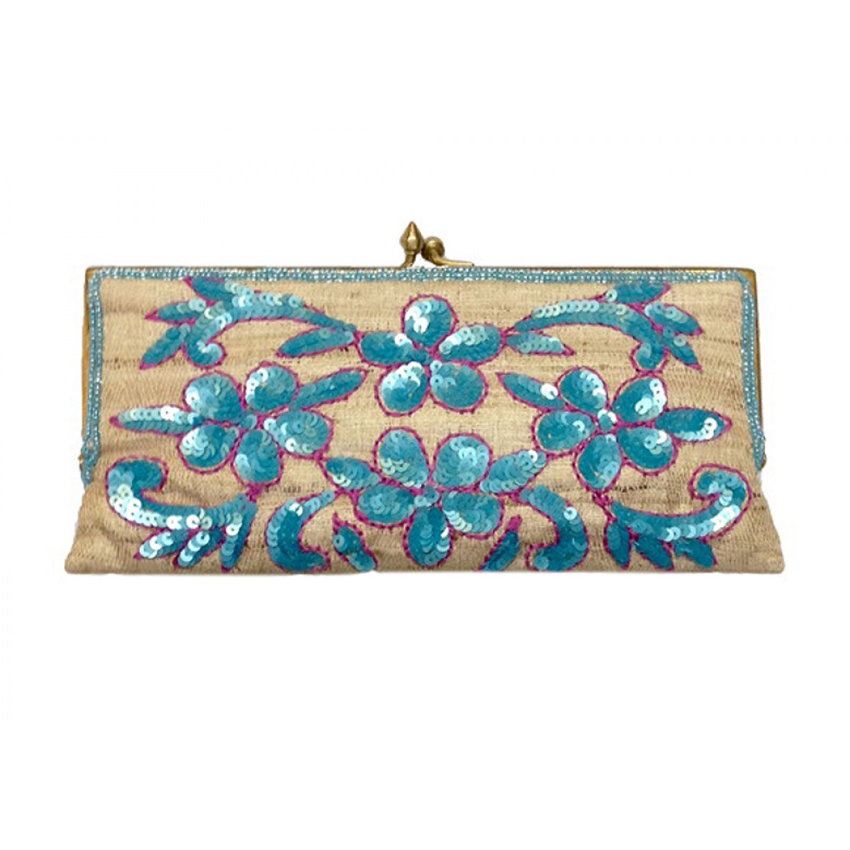 Clutch with Floral Sequin