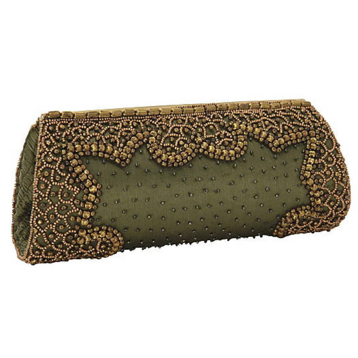 Clutch with Metallic Embellishments