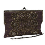 Clutch with Metallic Embellishments