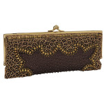 Clutch with Metallic Embellishments