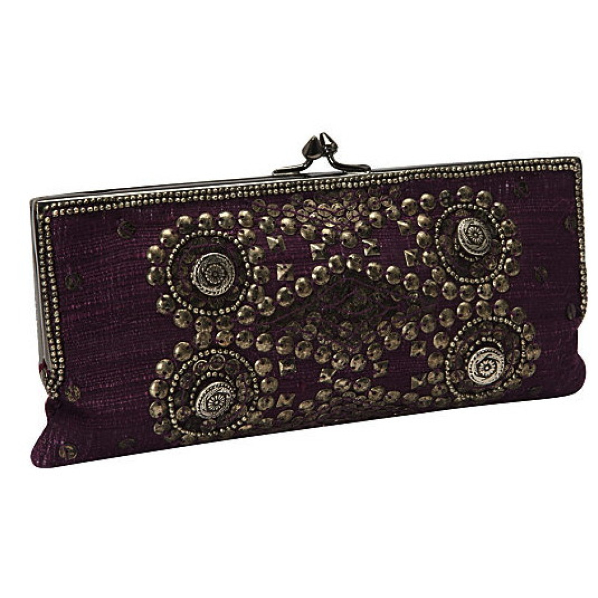 Clutch with Metallic Embellishments