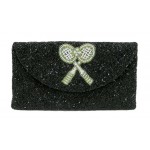 Clutch with Round Flap with Tennis