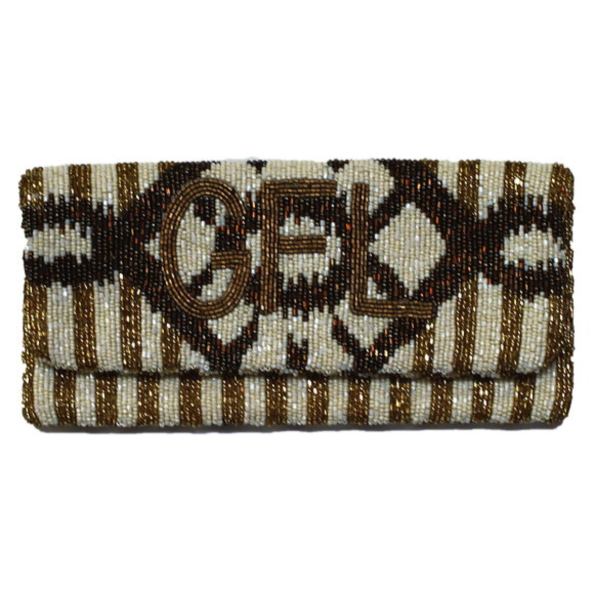 Clutch with Stripes Monogram and Date