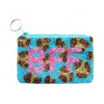 Coin Purse Leopard with Block Monogram