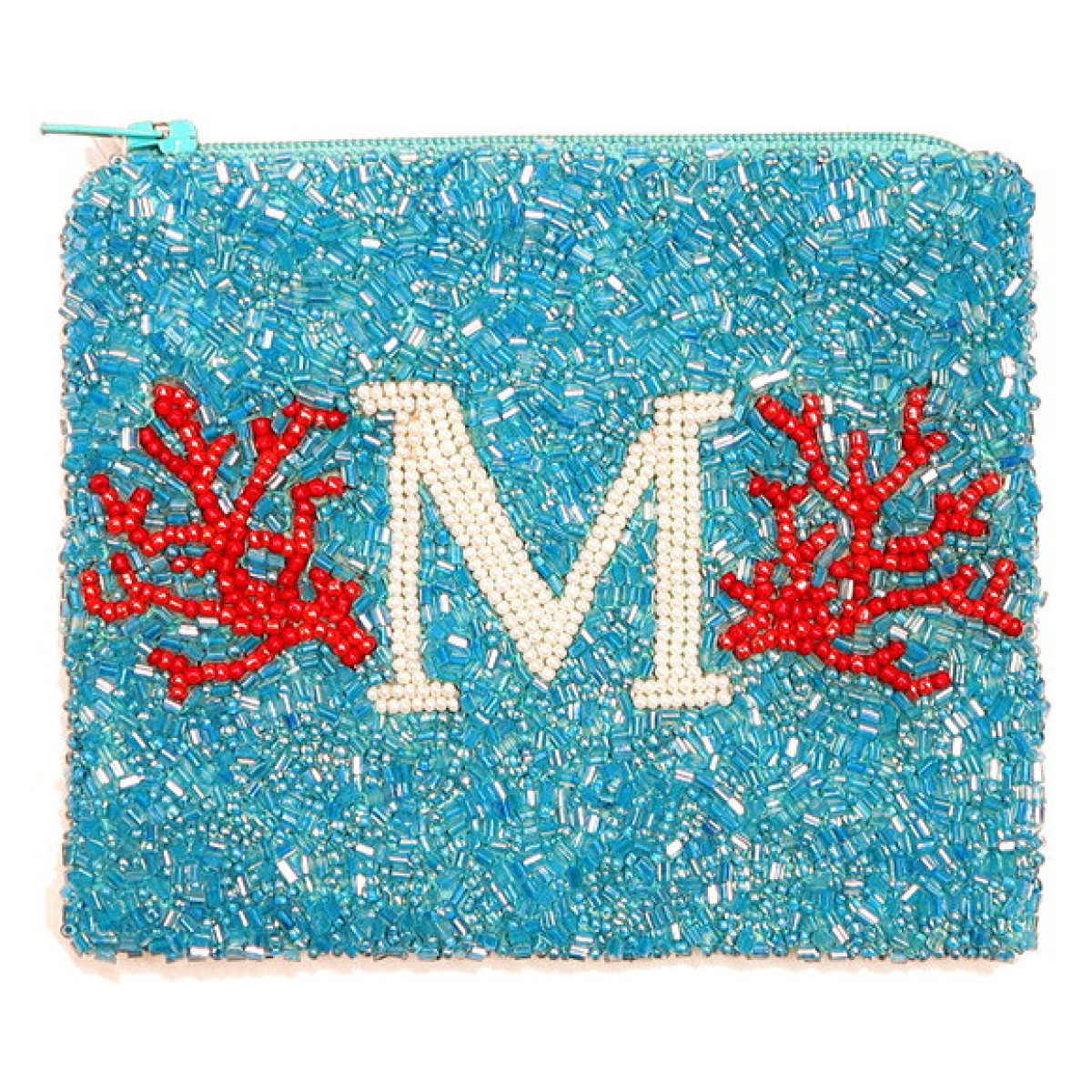 Coral Reef Initial Zip Pouch
