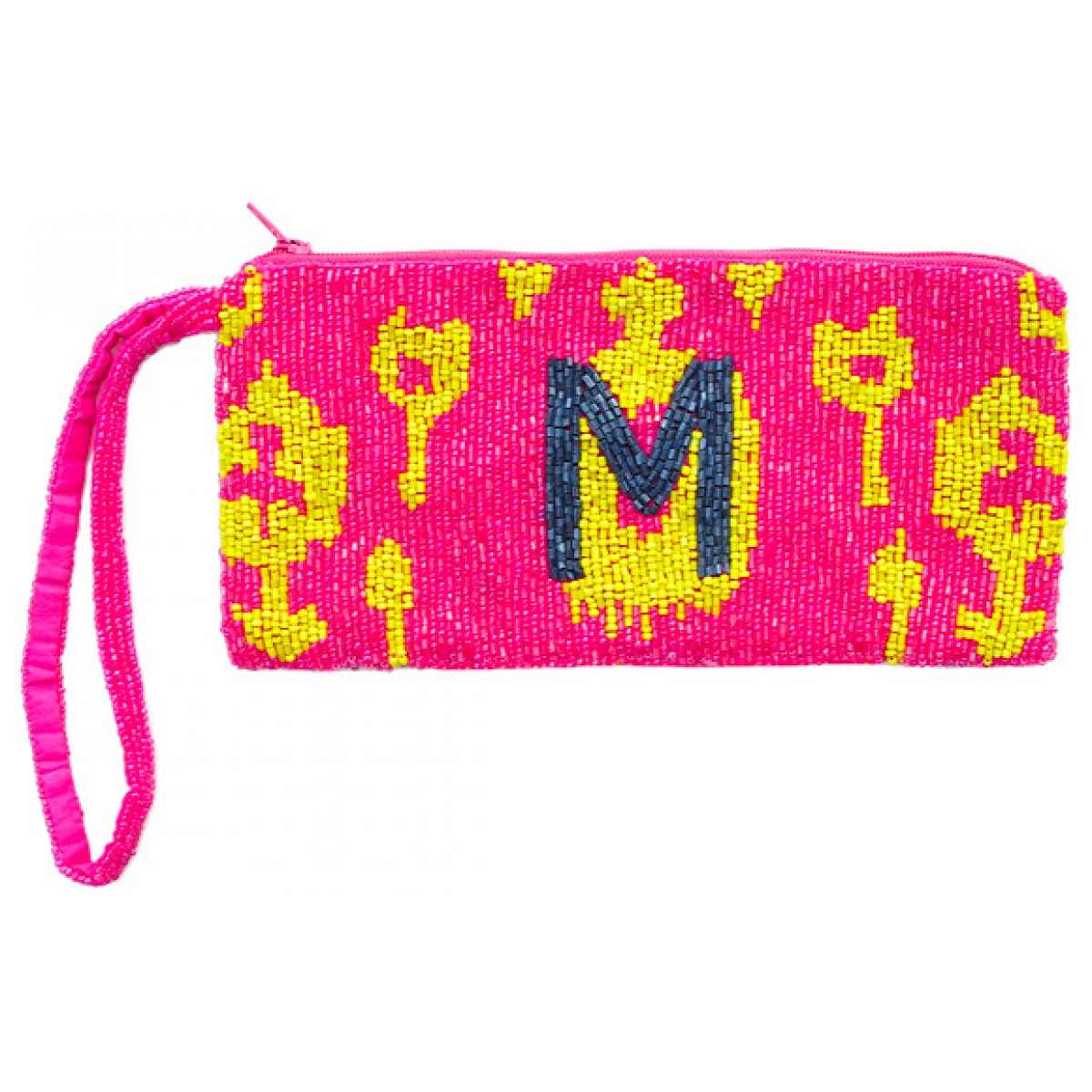 Cosmetic Pouch Ikat with Block Monogram