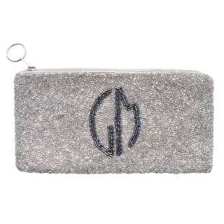 Cosmetic Pouch with Circle Monogram