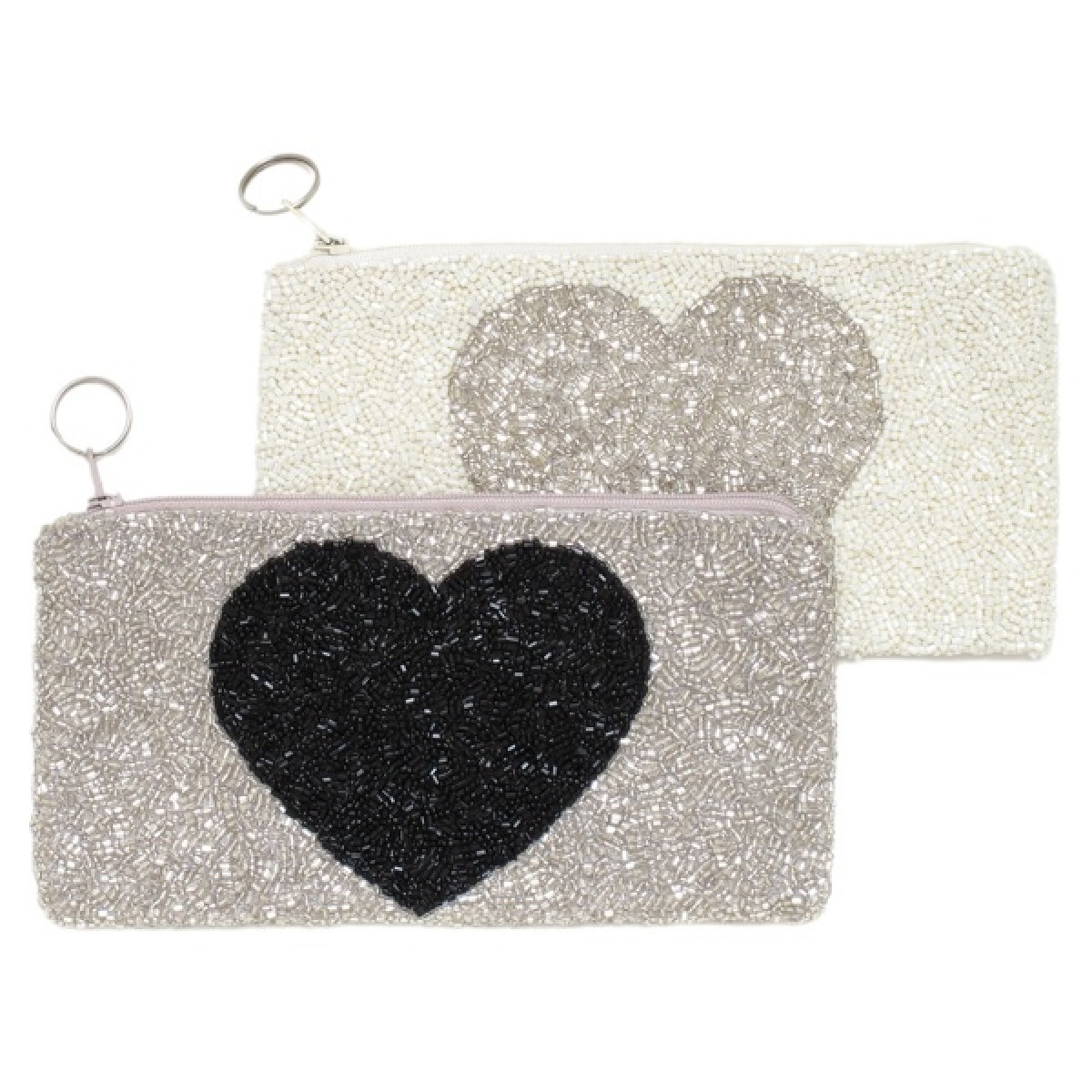 Cosmetic Pouch with Heart Motif