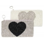 Cosmetic Pouch with Heart Motif