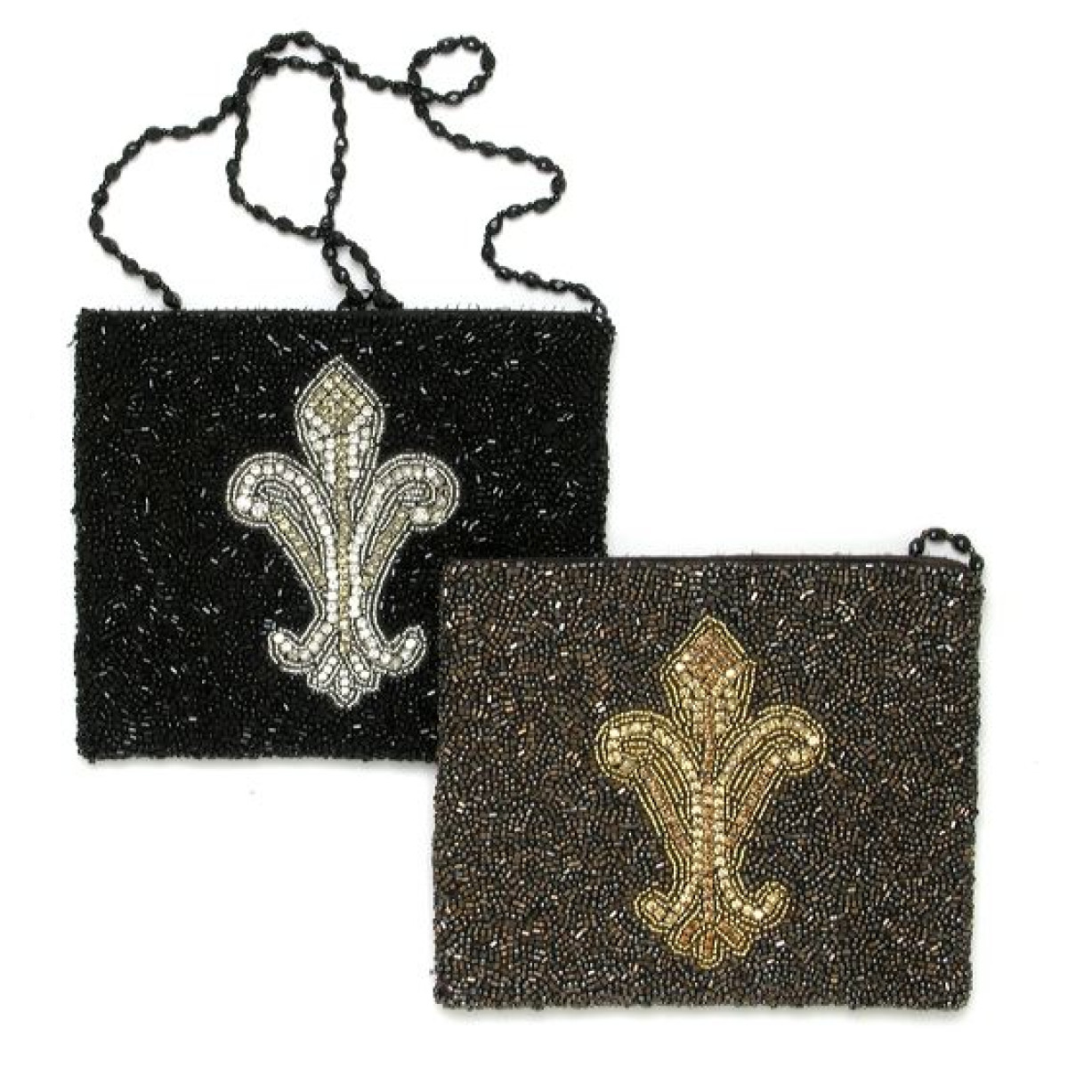 Cross Body Pouch with Fleur de Lis Motif
