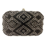 Crystal Diamond Pattern Box Clutch