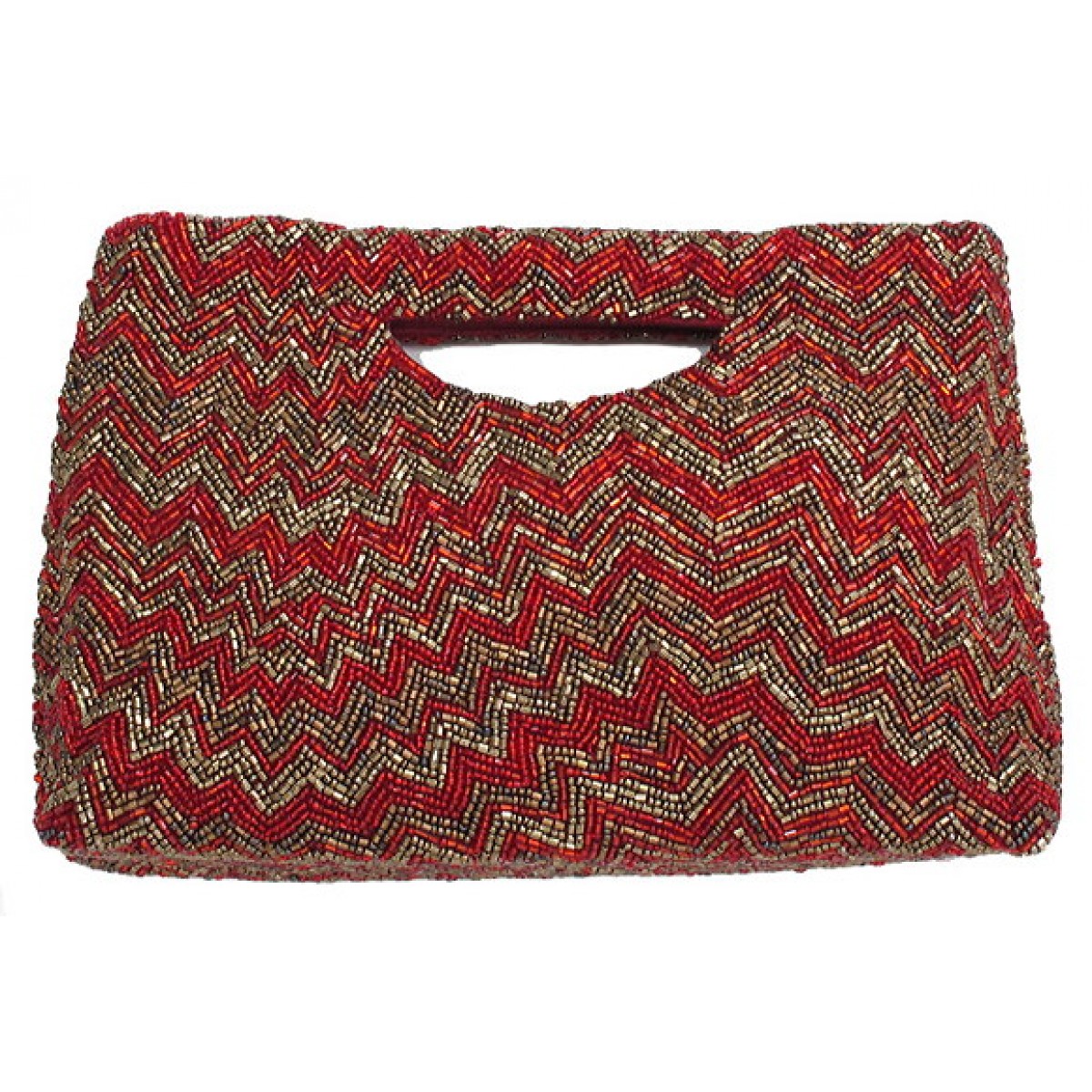 Cut Out Handle Tote with Irregular Zigzag