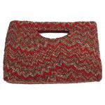 Cut Out Handle Tote with Irregular Zigzag