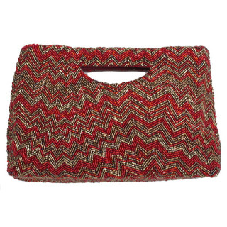 Cut Out Handle Tote with Irregular Zigzag