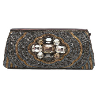 Cylinder Clutch with Crystal Embellishments