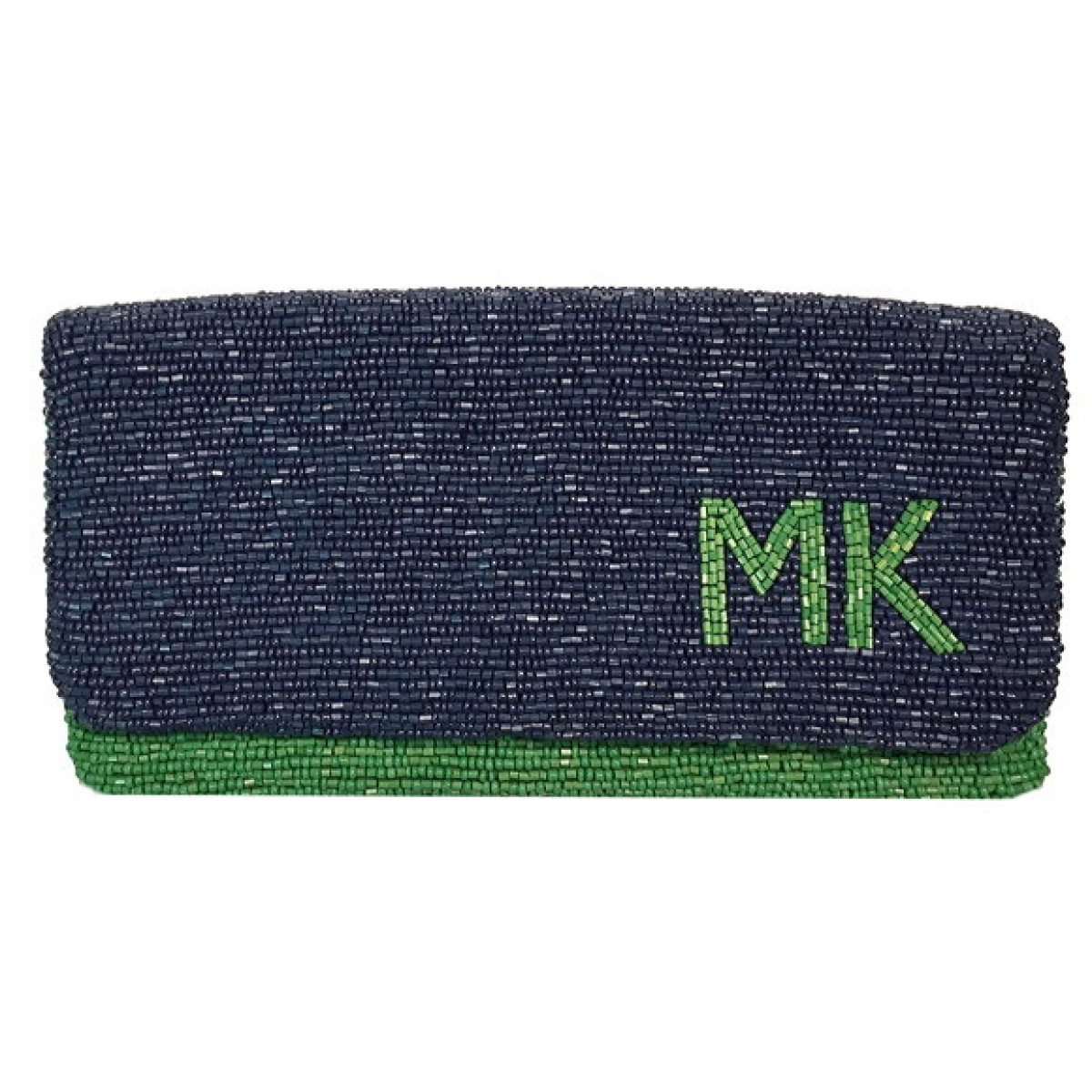 Double Color Clutch With Corner Monogram