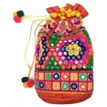 Drawstring Bag with Jaipur Embroidery