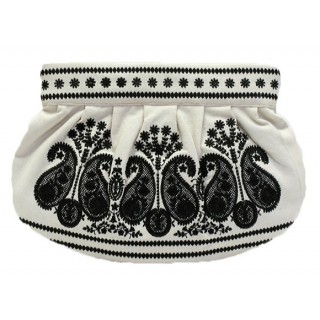 Embroidered Cotton Clutch