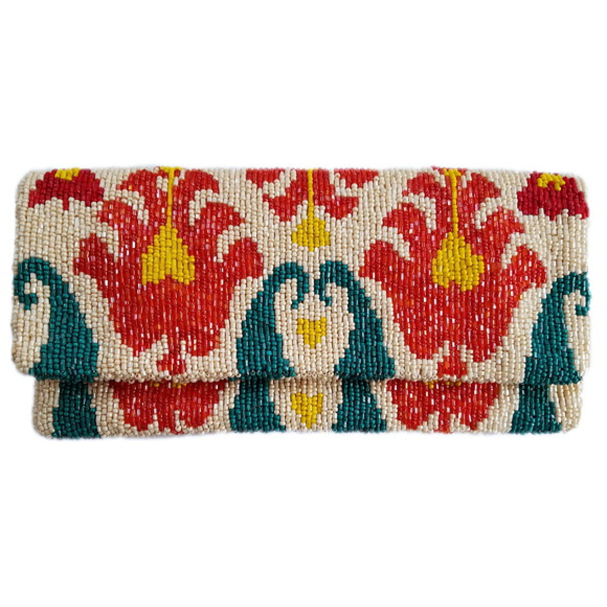 Fold Over Multi Ikat Clutch