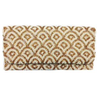 Foldover Clutch Fish Scales Print