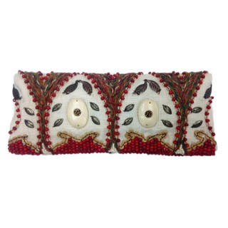 Foldover Clutch With Bone / Wood Beads