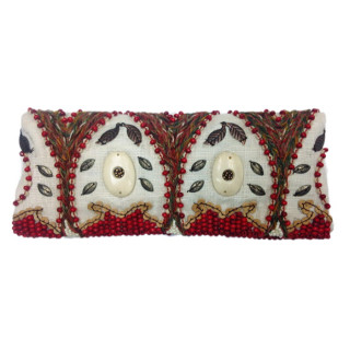 Foldover Clutch With Bone / Wood Beads Foldover Clutch With Bone / Wood Beads