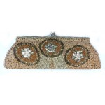 Frame Clutch with Floral Metal Embellishment