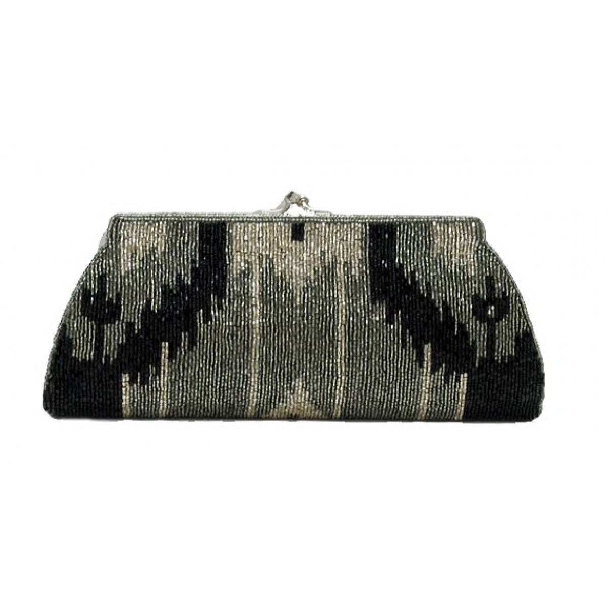 Framed Clutch with Ikat Pattern