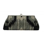 Framed Clutch with Ikat Pattern