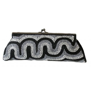 Framed Clutch with Swirl Beading