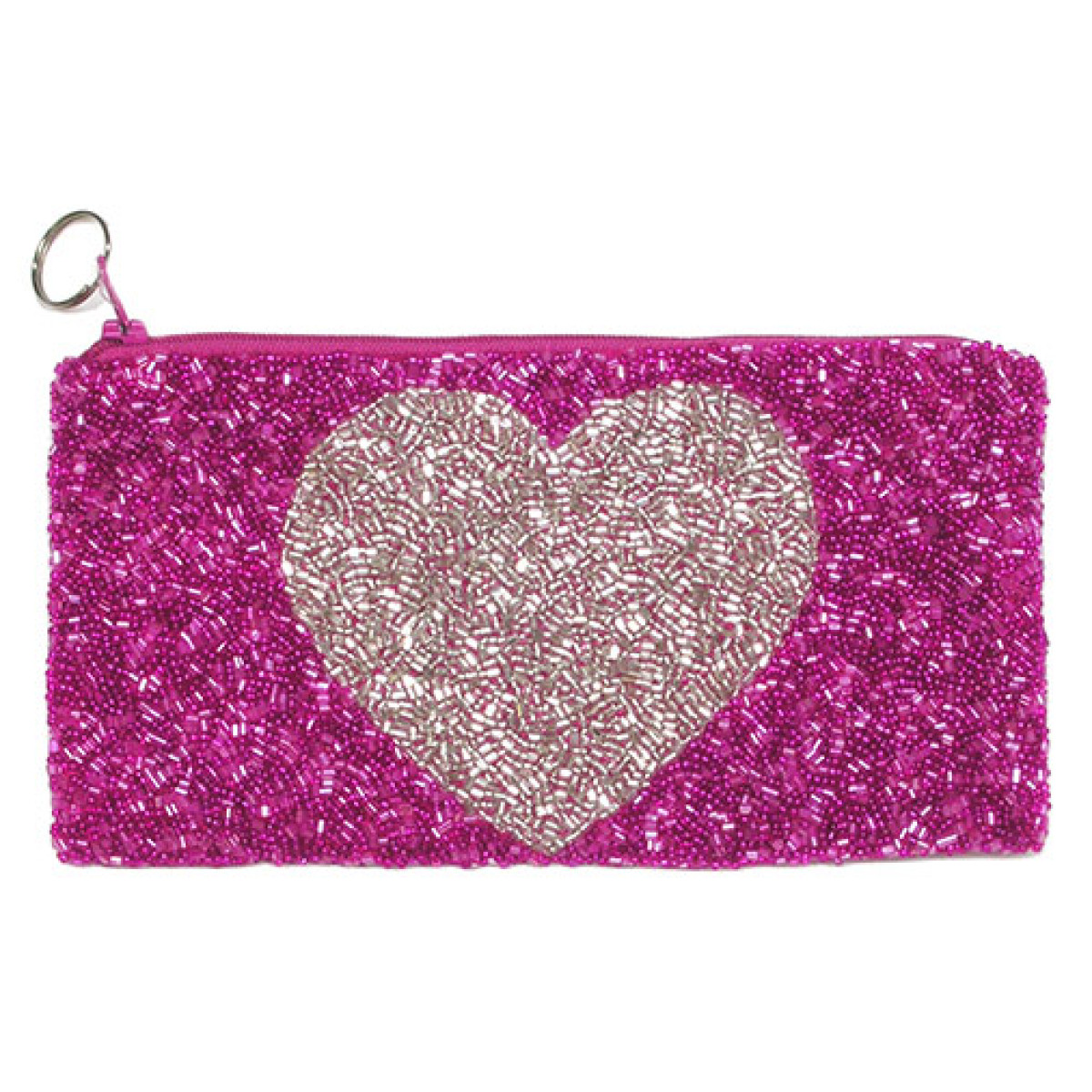 Fully Beaded Heart Bag