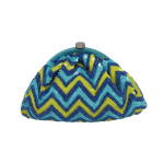 Gathered Framed Clutch Chevron Pattern